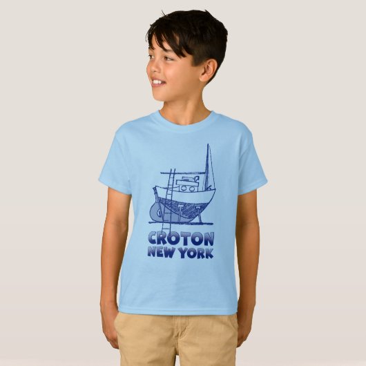 CROTON-ON-HUDSON BOY'S ZEILBOOT T T-SHIRT (Voorkant volledig)