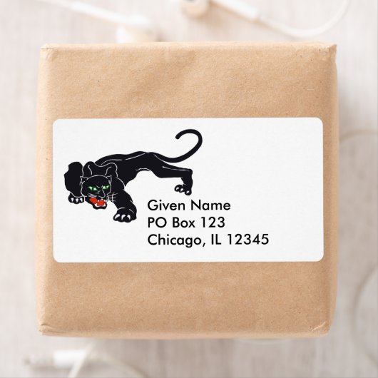 Crouching Black Panther Graphic Etiket (Insitu)