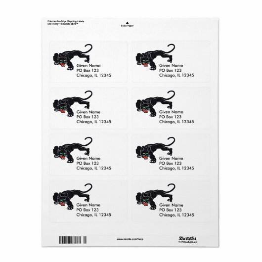 Crouching Black Panther Graphic Etiket (Full Sheet)