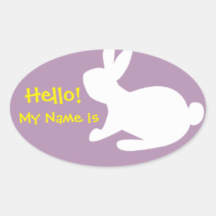 Crouching Bunny Naam Tag Stickers