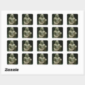 Crouching Figuur of Bes Vierkante Sticker (Vel)