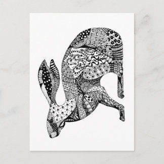 Crouching Hare Briefkaart