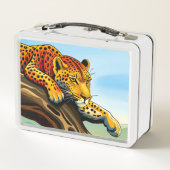 Crouching Leopard Metalen Lunchbox (Achterkant)