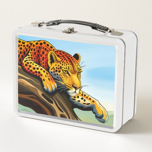 Crouching Leopard Metalen Lunchbox (Voorkant)