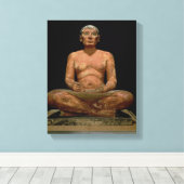 Crouching Scribe Statue Canvas Afdruk (Insitu (Houten vloer))