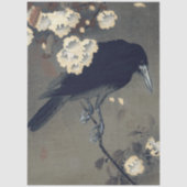 Crow and Blossom by Ohara Koson Decoupage Tissuepapier (Voorkant)