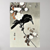 Crow and Cherry Blossom van Ohara Koson Poster (Voorkant)