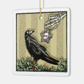 Crow and Cookie - Pop Gothic Holiday Keramisch Ornament (Links)