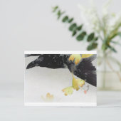 Crow and Ginkgo Leaves, Watanabe Seitei Briefkaart (Staand voorkant)