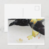 Crow and Ginkgo Leaves, Watanabe Seitei Briefkaart (Voorkant / Achterkant)