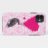 Crow and hart on roze demask Case-Mate iPhone case (Achterkant (horizontaal))