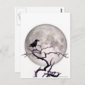 Crow and Moon Raven Fantasy Gothic Night Briefkaart (Voorkant / Achterkant)