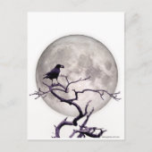Crow and Moon Raven Fantasy Gothic Night Briefkaart (Voorkant)