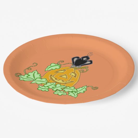 Crow and Pumpkin Papieren Bordje (Gekanteld)