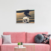 Crow and Skull Raven Desert Gothic Death Canvas Afdruk (Insitu (Woonkamer))