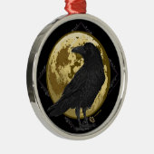 Crow and the Moon design 1 Metalen Ornament (Rechts)