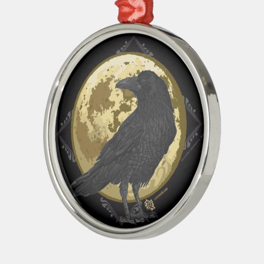 Crow and the Moon design 1 Metalen Ornament (Links)