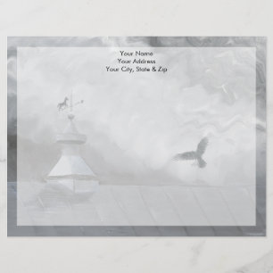 Crow and Weather Vane Briefhoofd Ontwerp