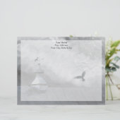 Crow and Weather Vane Briefhoofd Ontwerp (Staand voorkant)