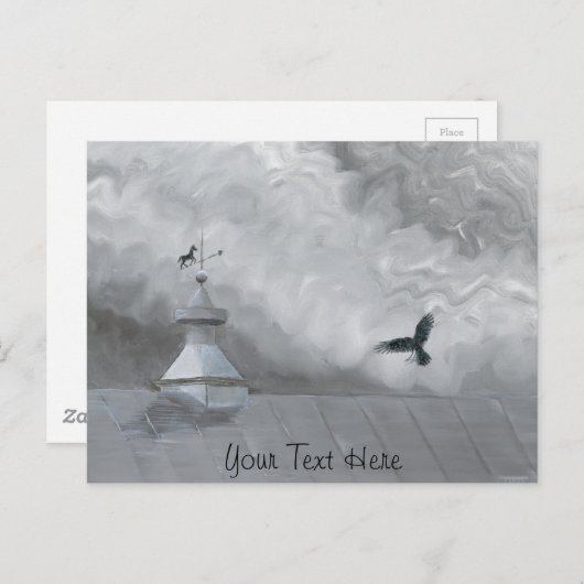 Crow and Weather Vane Briefkaart (Voorkant / Achterkant)