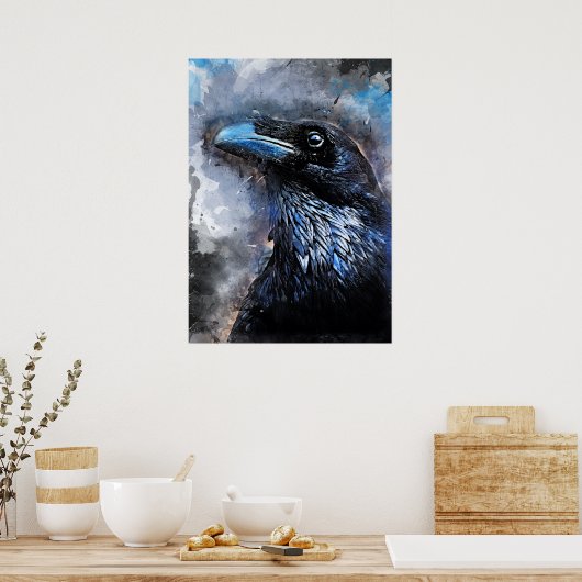 Crow art #crow #bird #animals poster (Keuken)