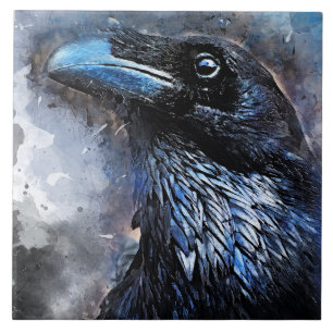 Crow art #crow #bird #animals tegeltje