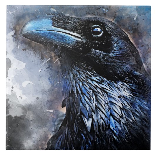 Crow art #crow #bird #animals tegeltje (Voorkant)