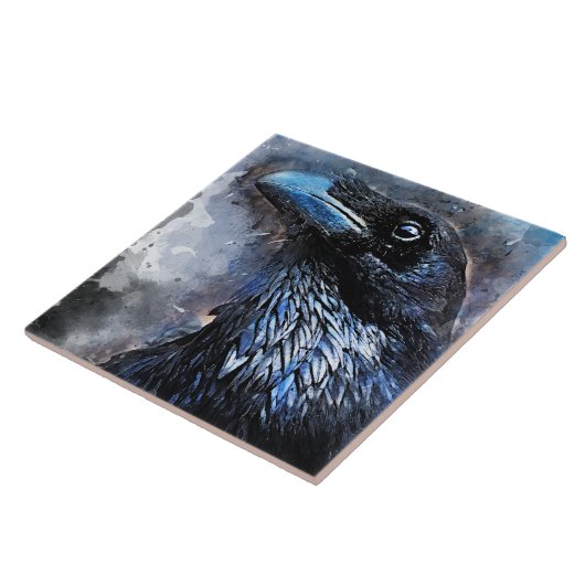 Crow art #crow #bird #animals tegeltje (Zijkant)