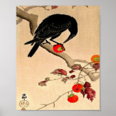 Crow at a Persimmon by Ohara Koson Poster (Voorkant)