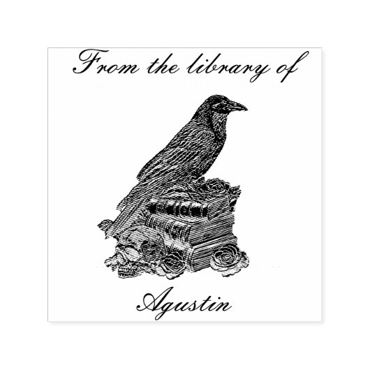 Crow Automatic Stamp In The Library Zelfinktende Stempel (Design)