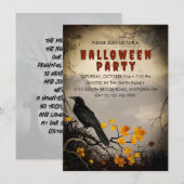 Crow & Autumn verlaat Halloween Party Kaart (Voorkant / Achterkant)