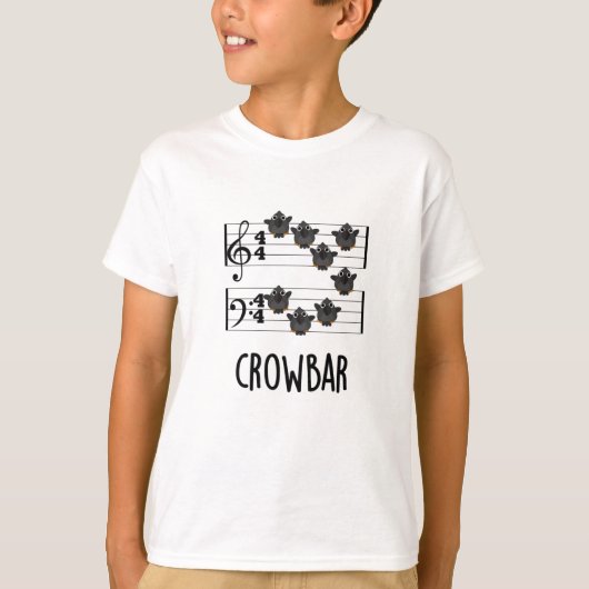 Crow Bar Funny Music Bird Pun T-shirt (Voorkant)