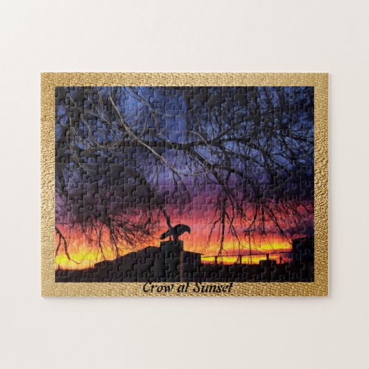Crow bij Sunset Legpuzzel (Horizontaal)