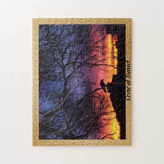 Crow bij Sunset Legpuzzel (Verticaal)