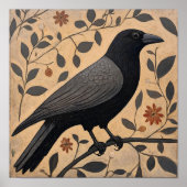 Crow Bird Abstract schilderij Poster (Voorkant)