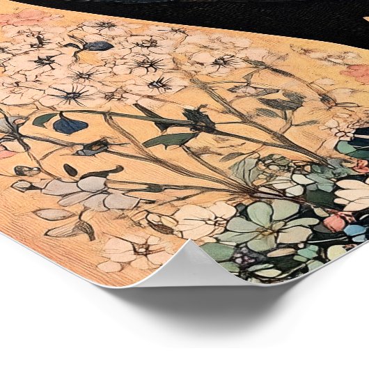 Crow Bird Abstract schilderij Poster (Hoek)