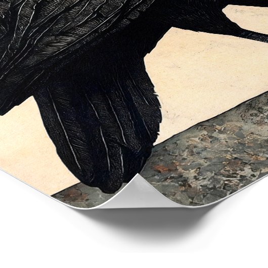 Crow Bird Abstract schilderij Poster (Hoek)