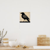 Crow Bird Abstract schilderij Poster (Keuken)