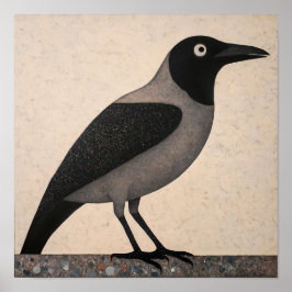 Crow Bird Abstract schilderij Poster