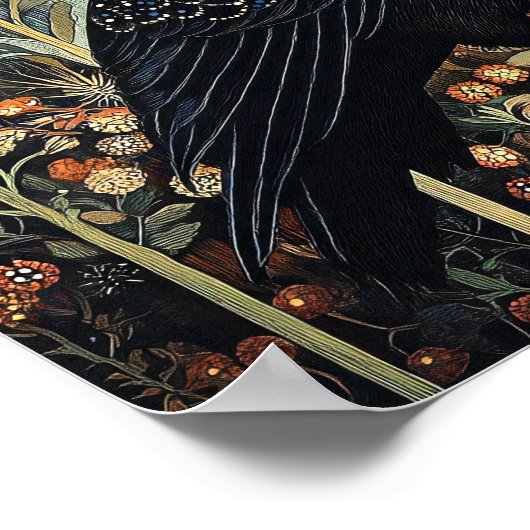 Crow Bird Abstract schilderij Poster (Hoek)