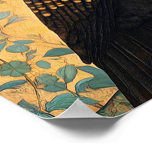 Crow Bird Abstract schilderij Poster (Hoek)