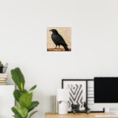 Crow Bird Abstract schilderij Poster (Thuiskantoor)