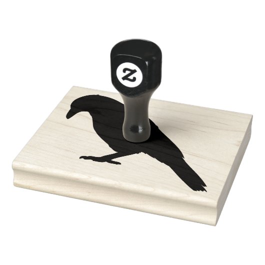 Crow, Black Bird Silhouette, 4 x 5 inch Rubber Sta Rubberstempel (Stempel)