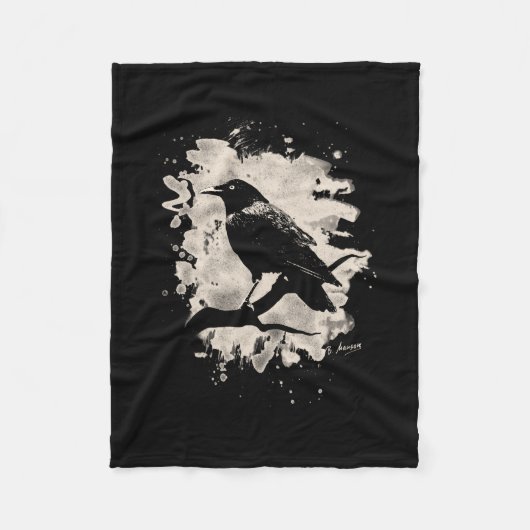 Crow bleached look fleece deken (Voorkant)