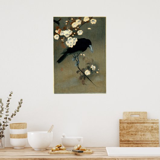 Crow & Blossom van Ohara Koson (1910) Poster (Keuken)