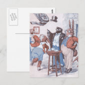 Crow & Bunnies hebben thee Briefkaart (Voorkant / Achterkant)