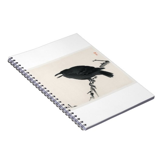 Crow by Kono Bairei - japanse kunst Notitieboek (Rechterzijde)