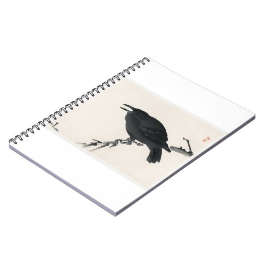 Crow by Kono Bairei - japanse kunst Notitieboek (Linkerzijde)