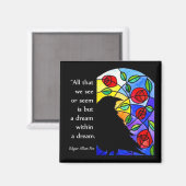 Crow by Window met Rozen - Magnet (Voorkant / Achterkant)