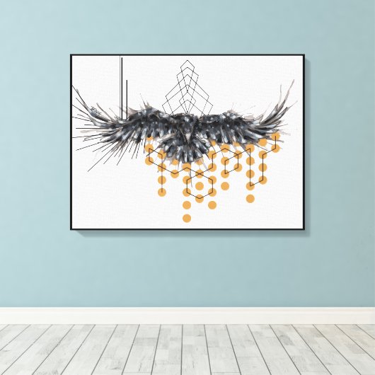 Crow Canvas Afdruk (Insitu (Houten vloer))